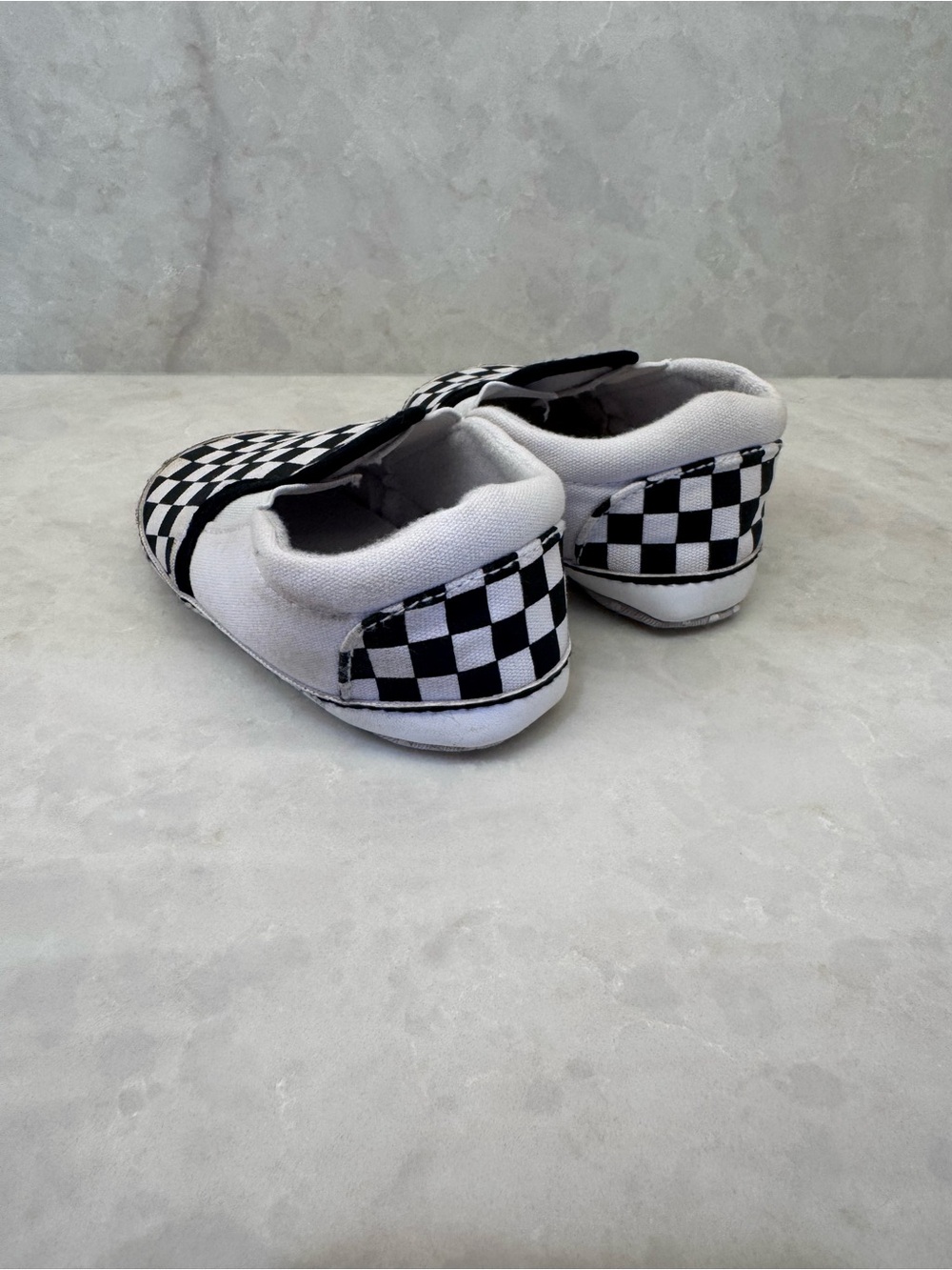 Kids Checkerboard Slip-On Canvas Shoes - Black & White - Picture 4 of 4